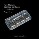 Meteorite Ti Sparkling Ice Cube Sets - 4 cubes - Free Tongs